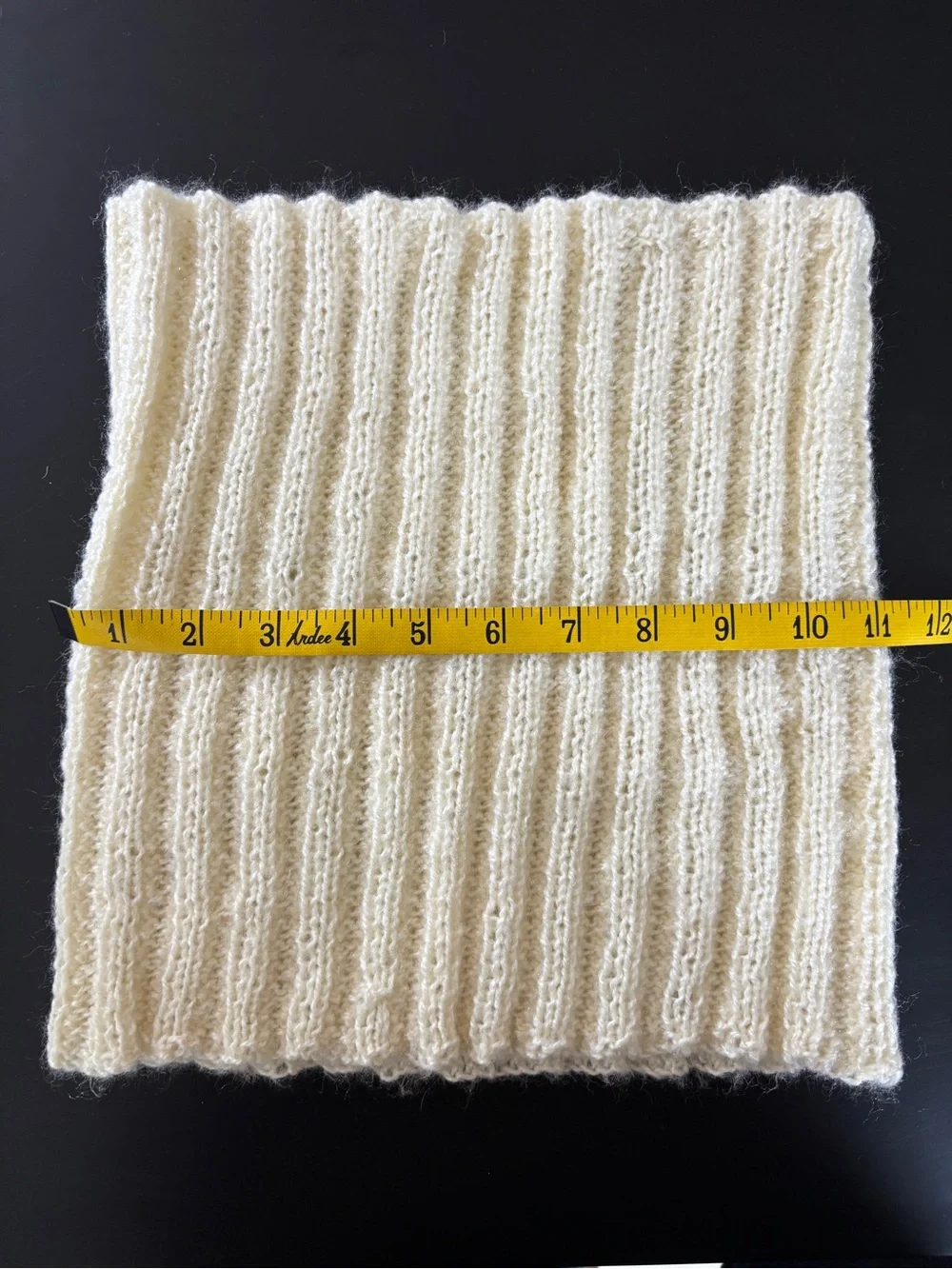 Handmade Soft Cream Knit Cowl Infinity Scarf